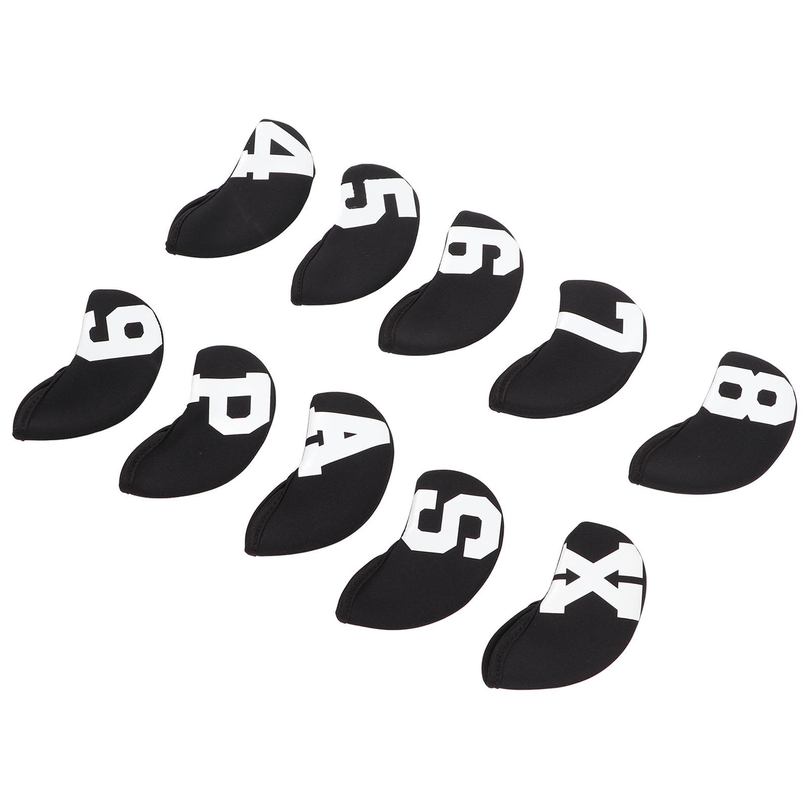 

Набор из 10 шт. Чехлы на головки гольф-айронов с номерами Набор Неопреновые Защитные чехлы для головок гольф-клубов Айроны Черный