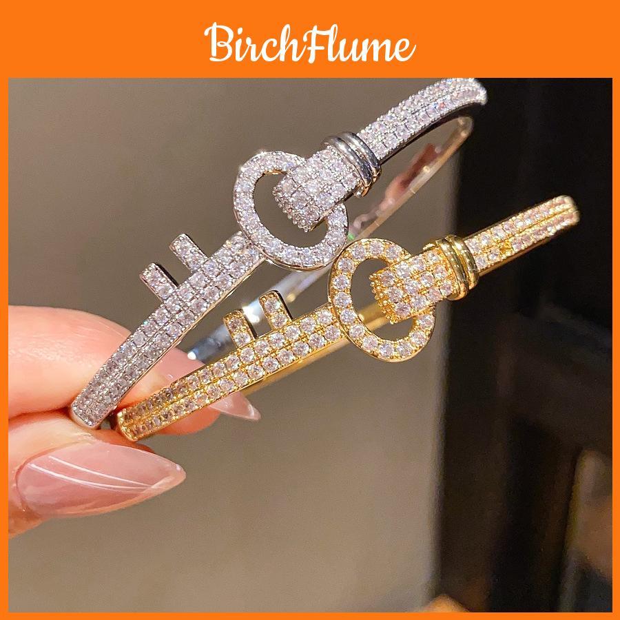 18k Gold Plated Zircon Keychain Bracelet For Women Fashion Jewelry Gift