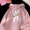 Mens Hooded Fleece Lined Oversized Graphic Sweatshirt Casual Loose Fit Winter Pullover Students