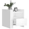 Vidaxl Bedside Table, White, 45X50X50 Cm, Wood-Based Material