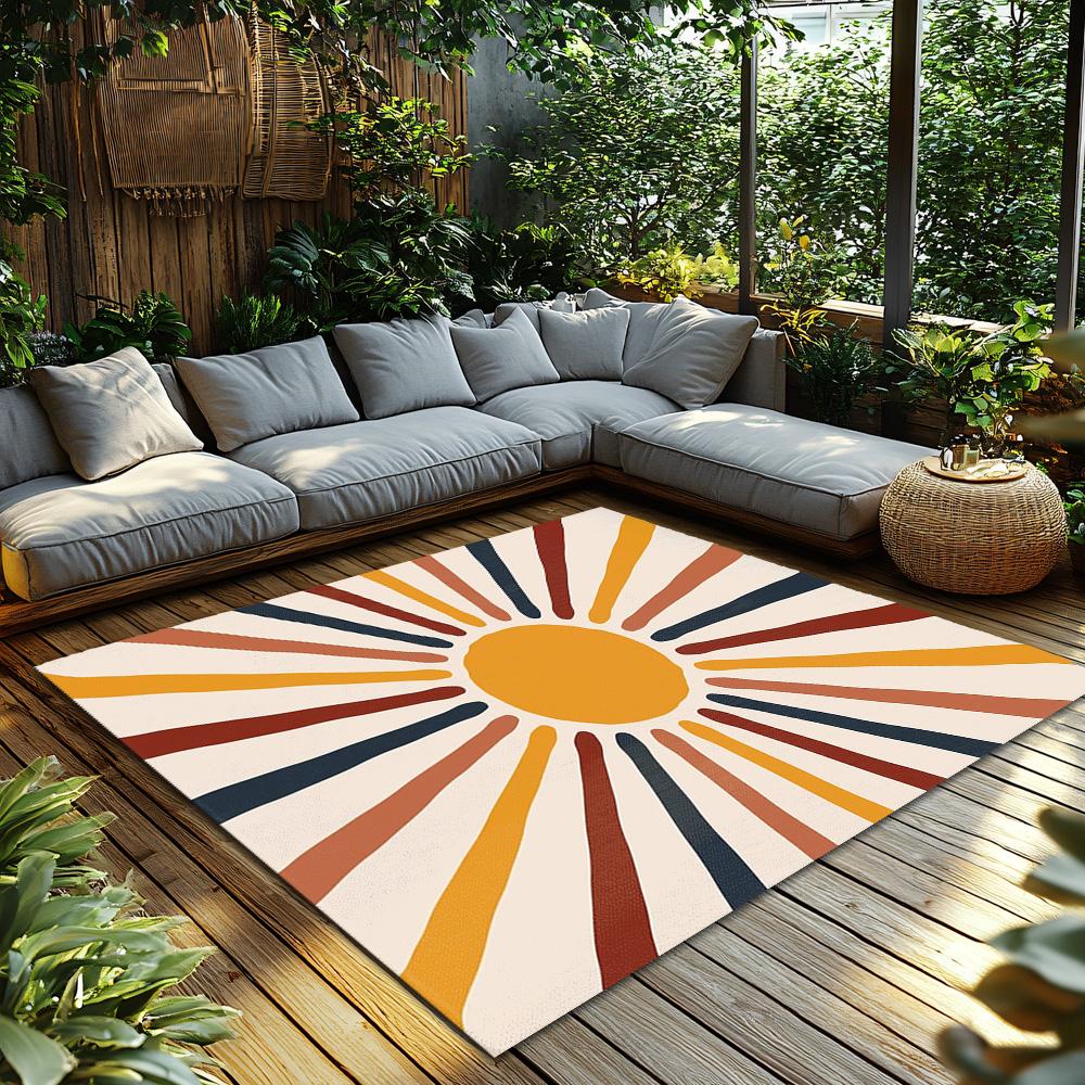 Boho Rugs Modern Abstract Area Rugs Non Slip Indoor Floor Mat Geometric Pattern Living Room Decor Home Accent Carpet