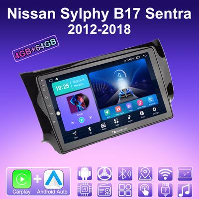 2 DIN Android Carplay Car Radio For Nissan Sylphy B17 Sentra 2012-2018 Multimedia Player Head Unit Stereo GPS Navigation BT WIFI 4+64GB