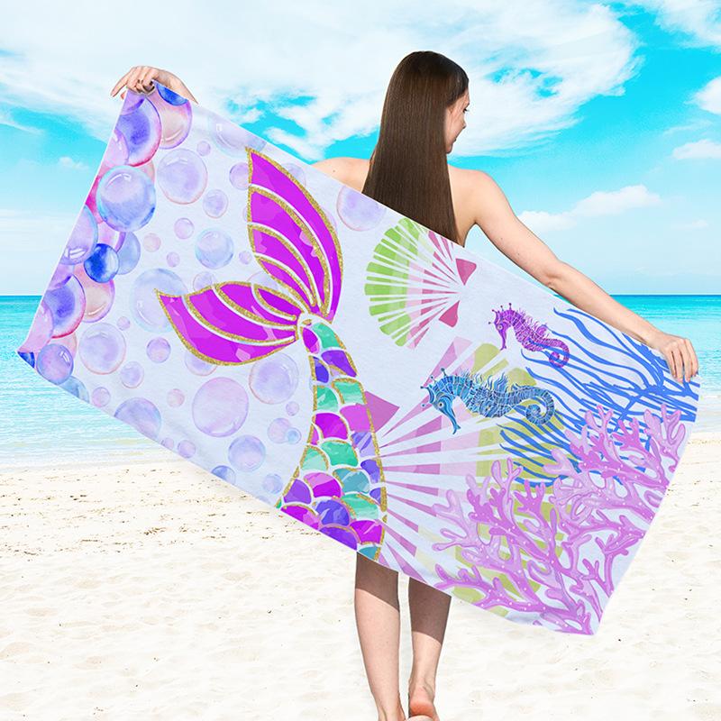 Rainbow Stripe Beach Towel Large Microfiber Quick Dry Sandproof Bath Towel for Swimming Pool Vacation Travel Picnic