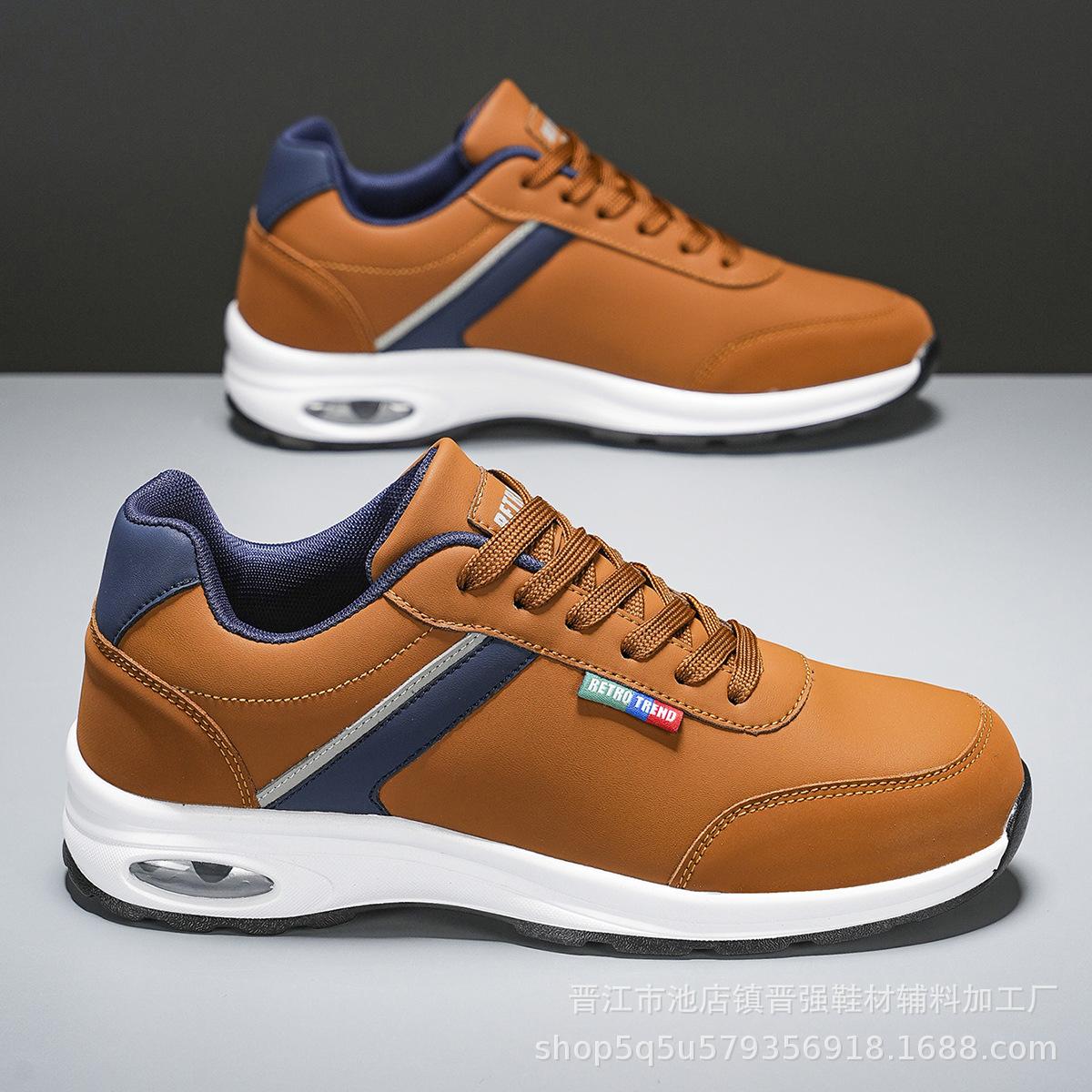 

Men s soft-soled casual sports shoes outdoor running comfortable non-slip, wear-resistant, shock-absorbing and breathable fashion casual trendy shoes 44 коричневий