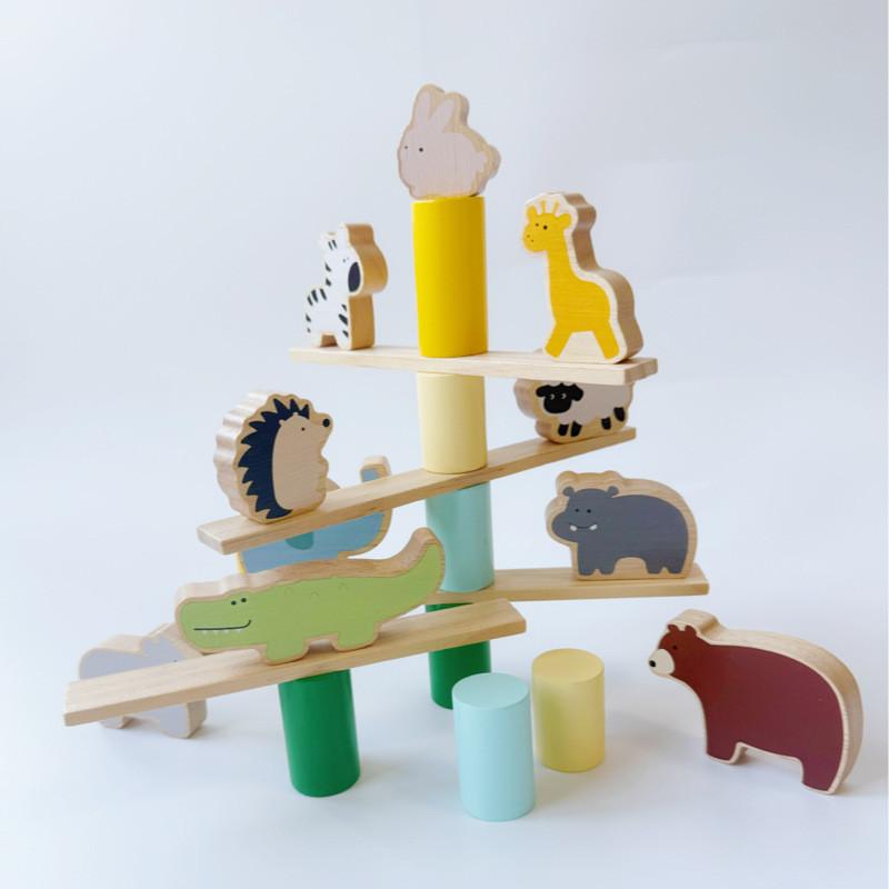 Balance Kids Wooden Blocks Early Education Recognizable Animal Shapes Creativity
