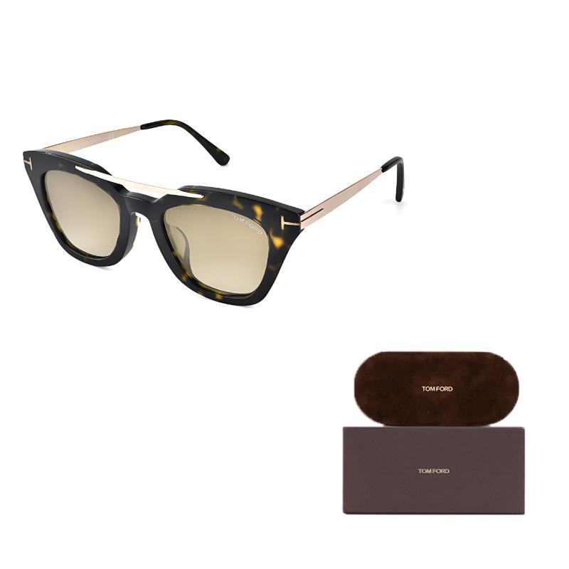 Occhiali da sole TF con logo sulla stanghetta a specchio, forma irregolare, da donna, multicolore TF0575F