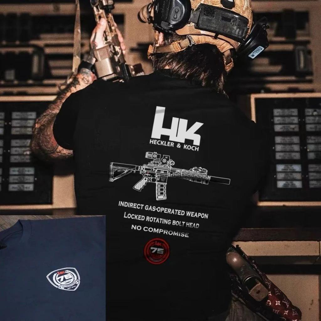 Y2k American Loose Printing Men's Military Fans Summer Cotton Short-sleeved Round Neck Oversize T-shirt Outdoor Comfortable Top