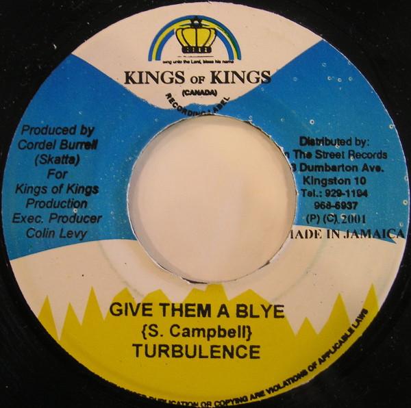 7inch Record TURBULENCE 4 KIPRICH Give Them A Blye New Law NONE Kings of Kings 2001 Jamaica Reggae Ska Dub Used
