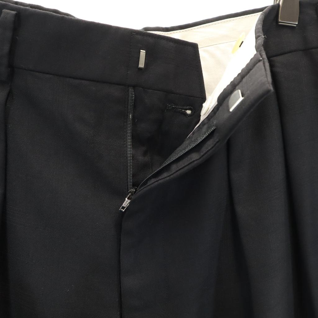 BURBERRY Made in Japan wool Check Pattern 2 tack Slacks pants black Men's Used