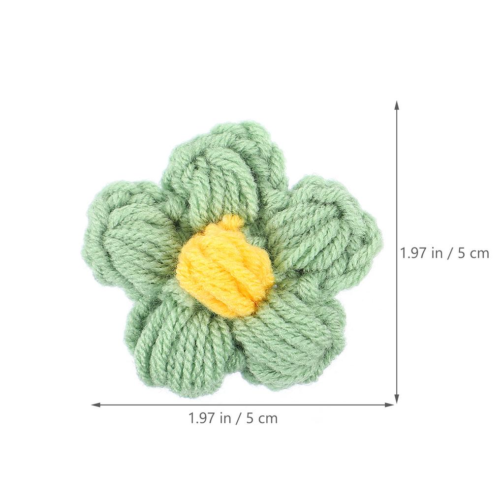 12Pcs Brooch Hairpin Floral Sewing Accessories Crocheted Puff Flowers DIY Decoration Clothing Bags Skirts Crafts