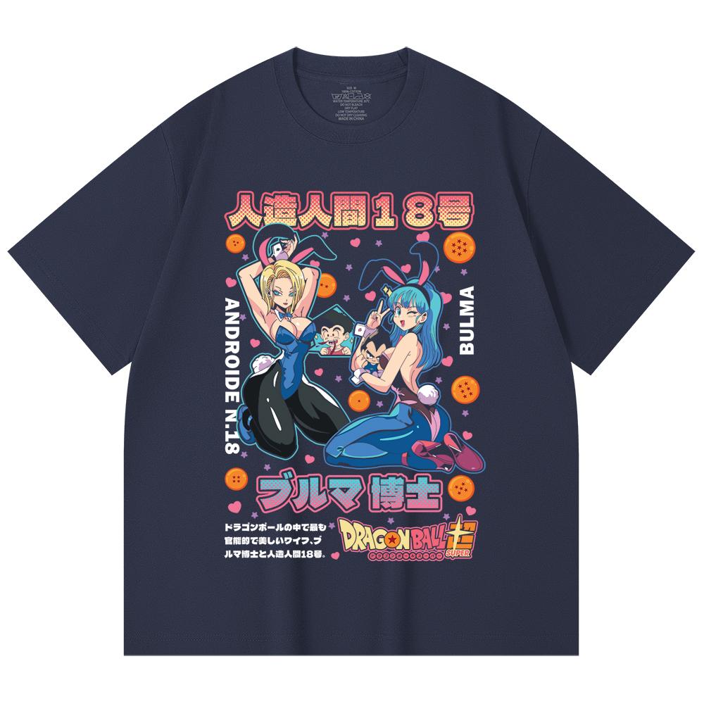 230 Gsm 100% Cotton Dragon Ball V26 Bulma Android Print Unisex Heavy Cotton T Shirt
