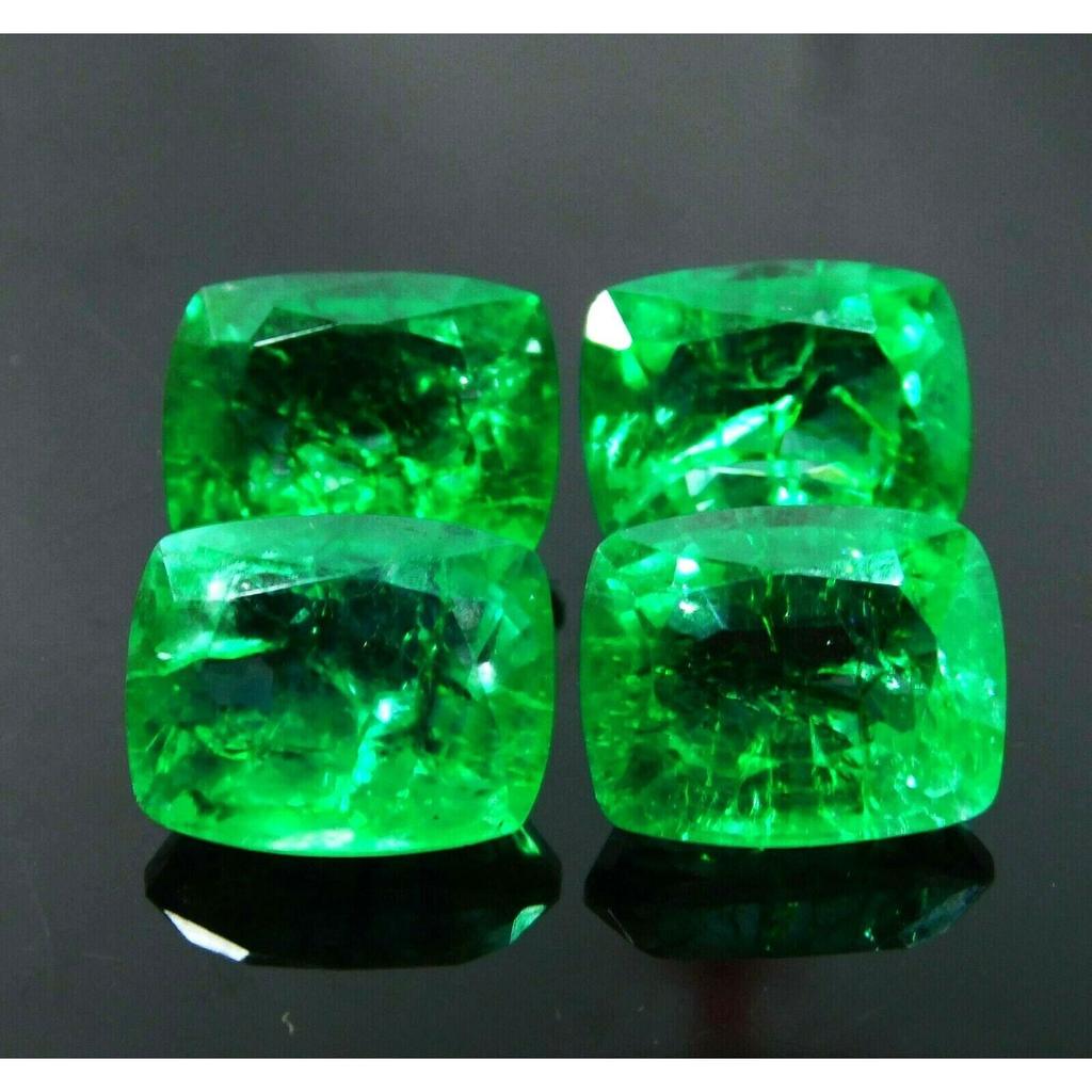 Emerald Green Colombian CERTIFIED Natural Cushion Cut 35.6 Ct Lot Loose Gemstone E-40