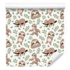 Sloths Wallpaper White and Beige for Living Room and Bedroom 50x1000