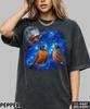 Vintage American Robin 90s Graphic T-Shirt,Retro American Robin Moon Shirt,American Robin Tee,Full Moon Wilderness Tee,Turdus Migratorius