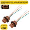 2x 2644 Pigtail Female Wire Socket 7443 Two Harness Brake Tail Stop Replace US