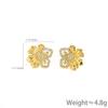 Personalized design flower diamond stud earrings fashion temperament elegant titanium steel earrings women do not fade versatile