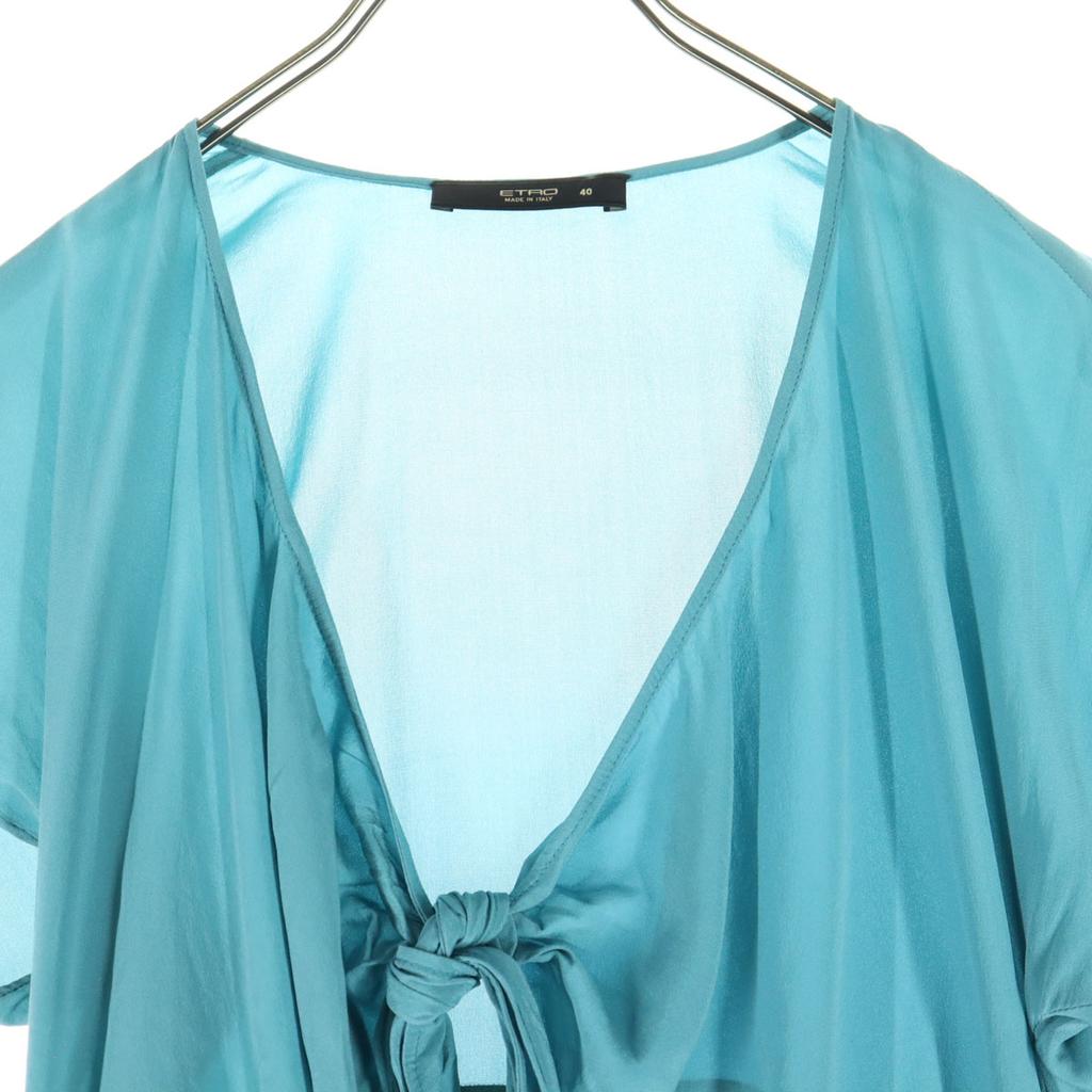 Beauty products ETRO made in Italy French sleeve Frill blouse 40 blue Women Used