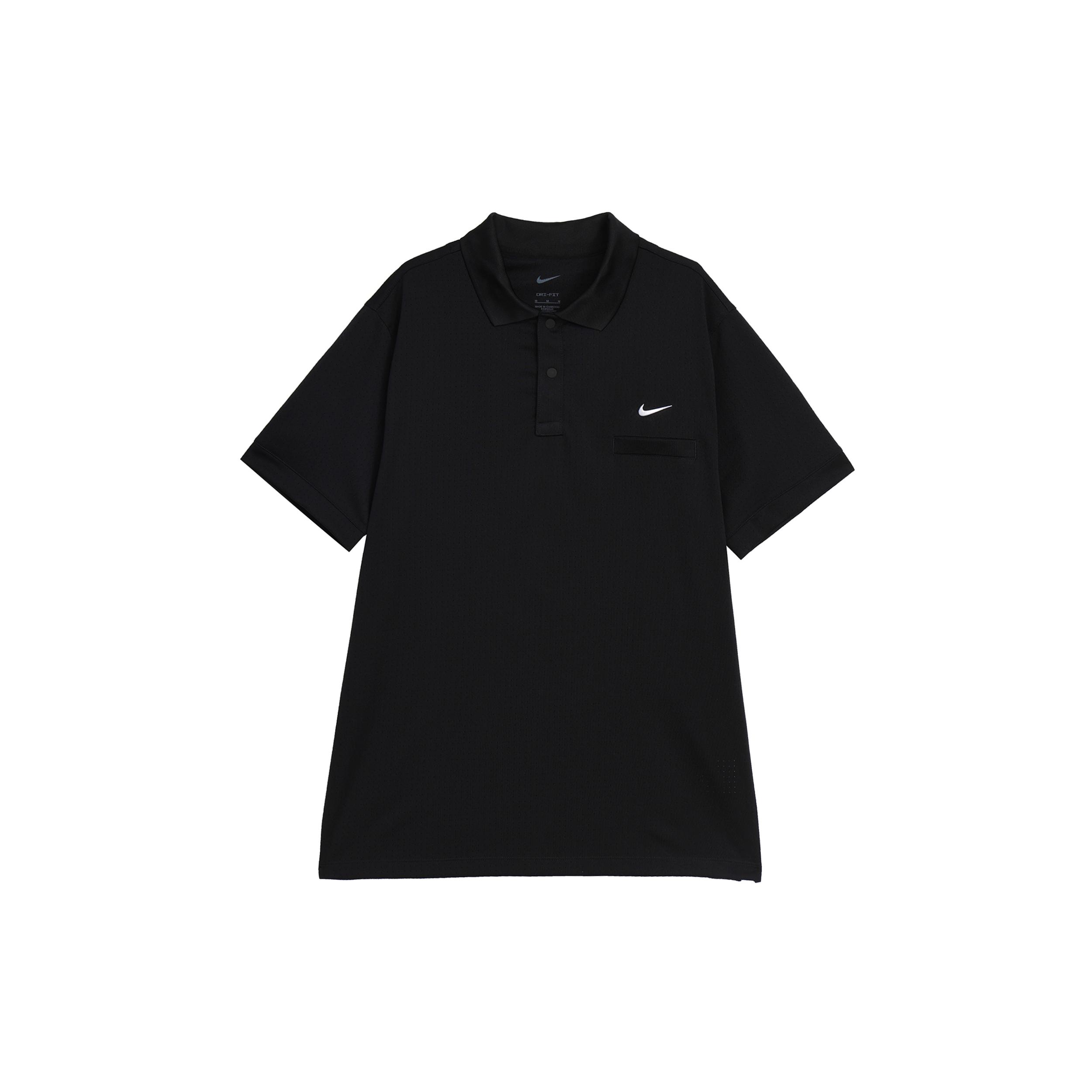Мужские поло Nike с черным воротником-поло, умеренный прямой крой FB5297-010 L