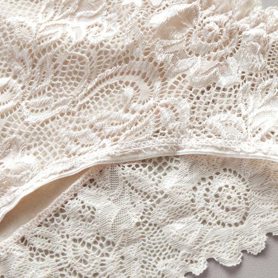 Chiloți din dantelă pentru femei, fără cusături, cu talie medie, lenjerie intimă sexy din dantelă florală, chiloți invizibili