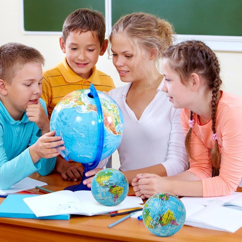 6/12pcs Funny Earth Squeeze Toys For Kids Birthday Party Favors Pinata Filler Adults Christmas Gift Stress Relief PU Foam Ball