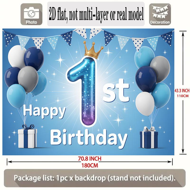 First Birthday Banner, Christmas Halloween Photo Backdrop Wall Decor for Party