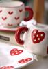 Ceramic Heart Cup and Saucer Set – Stylish Coffee Gift for Couples