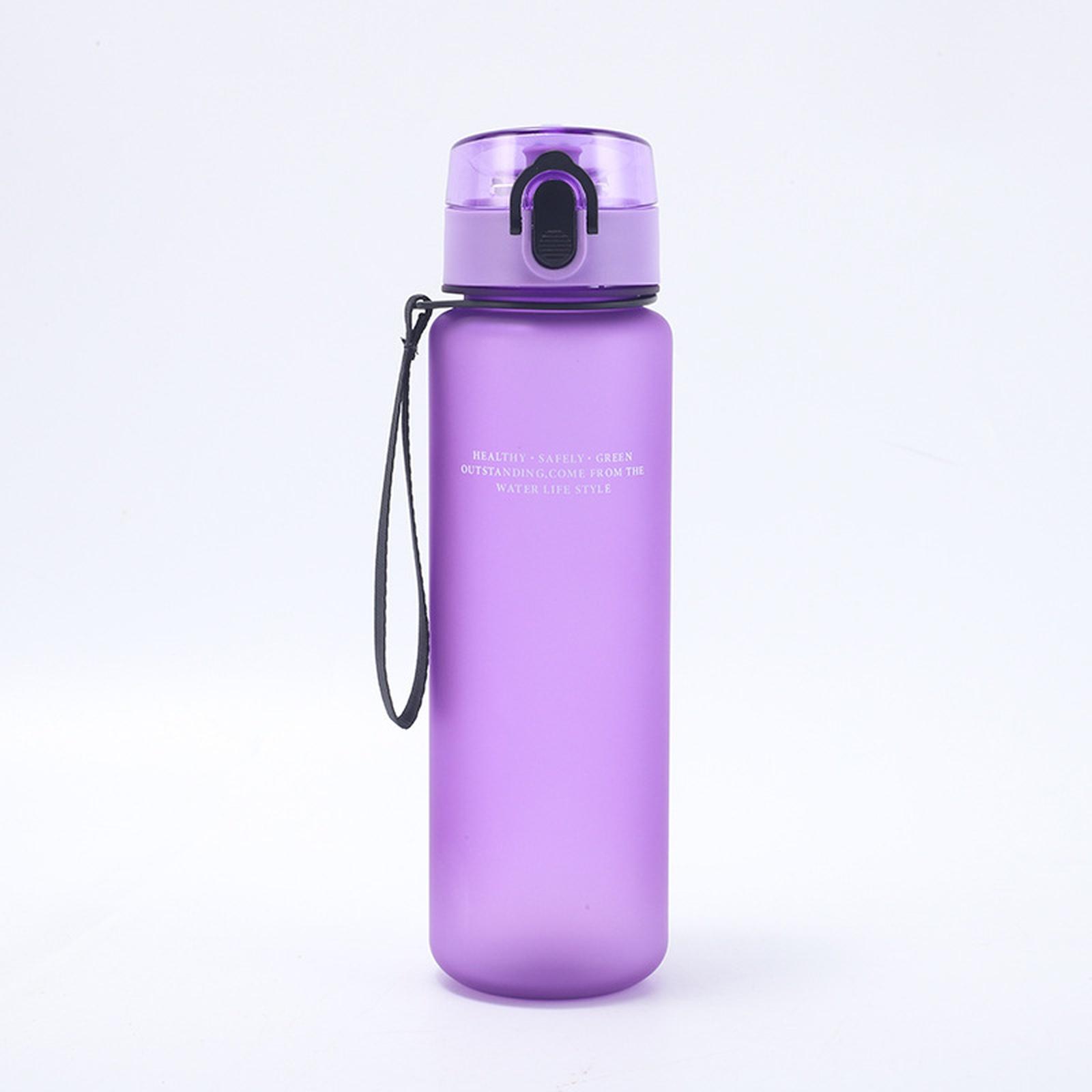 

Matte Sports Water Bottle 500ml Portable Outdoor Fitness Plastic Cup with Strap for Men Durable Shatterproof Design for Summer Hydration one size фіолетовий