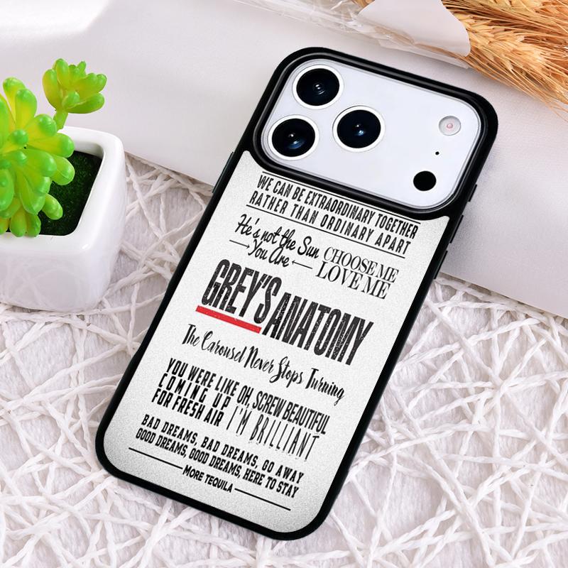

GREY S ANATOMY QUOTES Phone Case for iPhone 17 Air 16 15 11 12 14 13 Pro Max Shockproof Cover iPhone 16