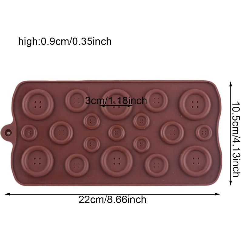 YIMINGMOLD 2Pcs Button Silicone Chocolate Molds For Chocolate Candy
