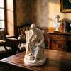 Ornaments with Philosopher Shape Stable Base 3D Printed Sculpture Retro Literary Desktop Decoration for Study Room Office Entrance Hall