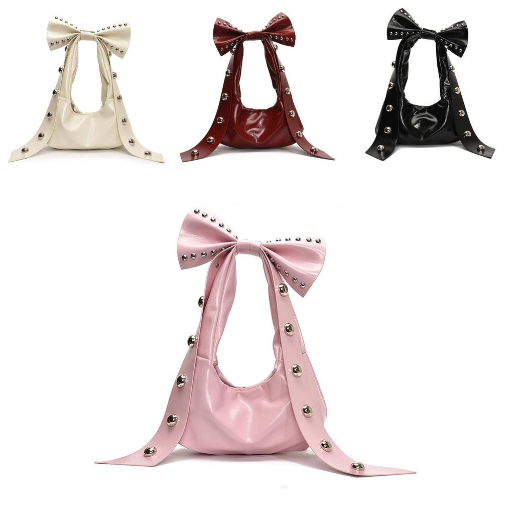 Pu Leather Shoulder Bag With Rivet Studs For Daily Casual Wear