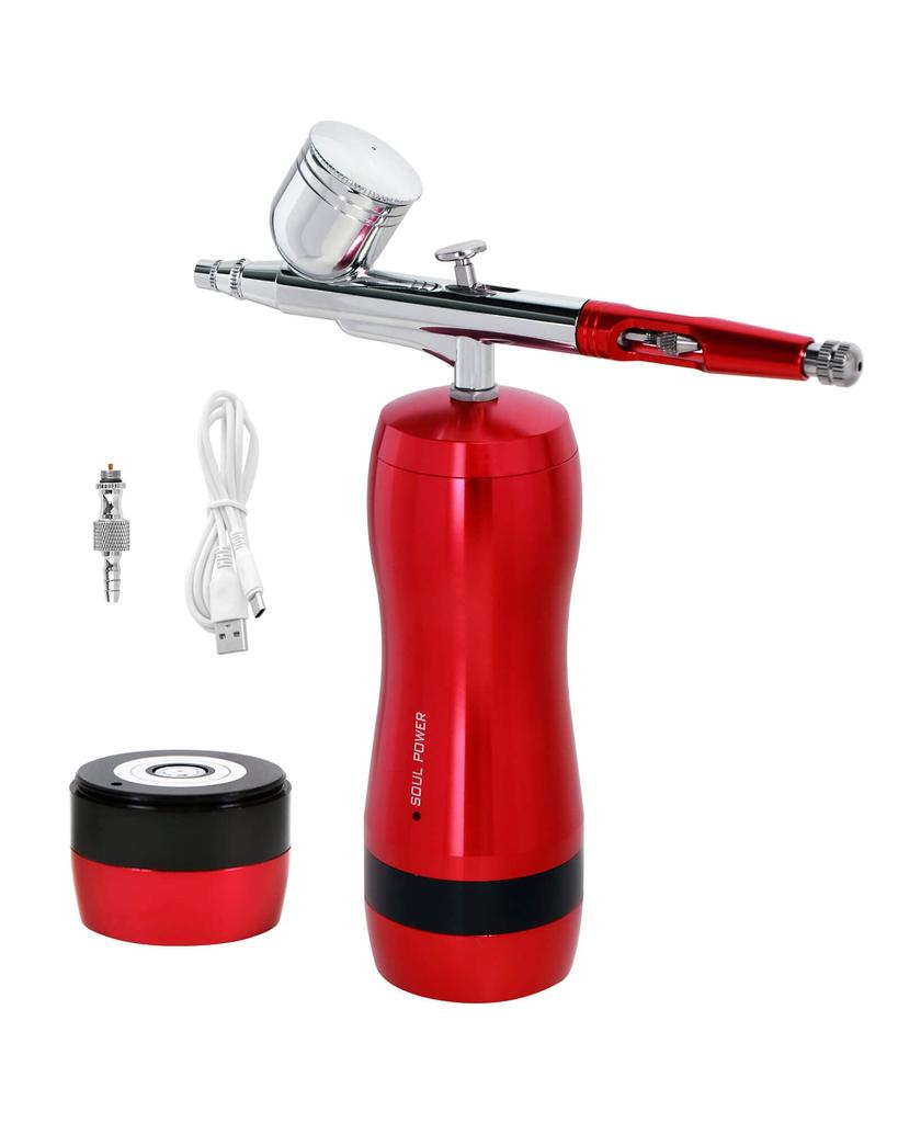 SOUL POWER Rechargeable Airbrush NEO Remaining Power Visualization Spare Battery Included Double Action Automatic Power Auto Switch Handpiece Diameter