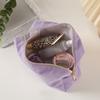 Large Capacity Cosmetic Bag Corduroy Toiletry Organizer Portable Pencil Case  Lady