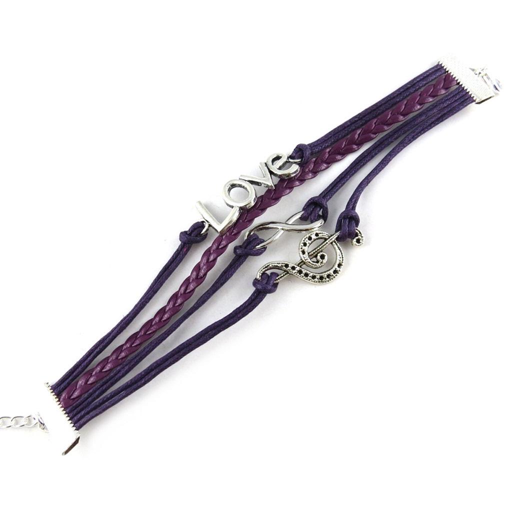 Les Trésors De Lily [K7329] - Purple 'Kilimanjaro' Ethnic Bracelet (4 Rows)