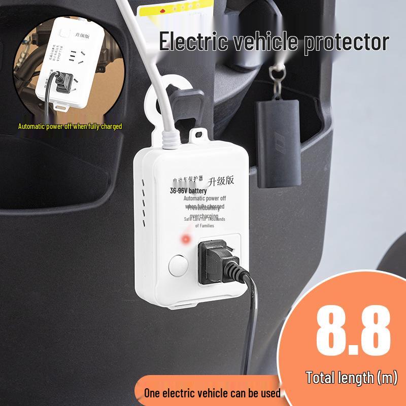Smart Socket with Auto-Off Electric Vehicle Charging Protector – Anti-Overcharge Extension for E-Bikes