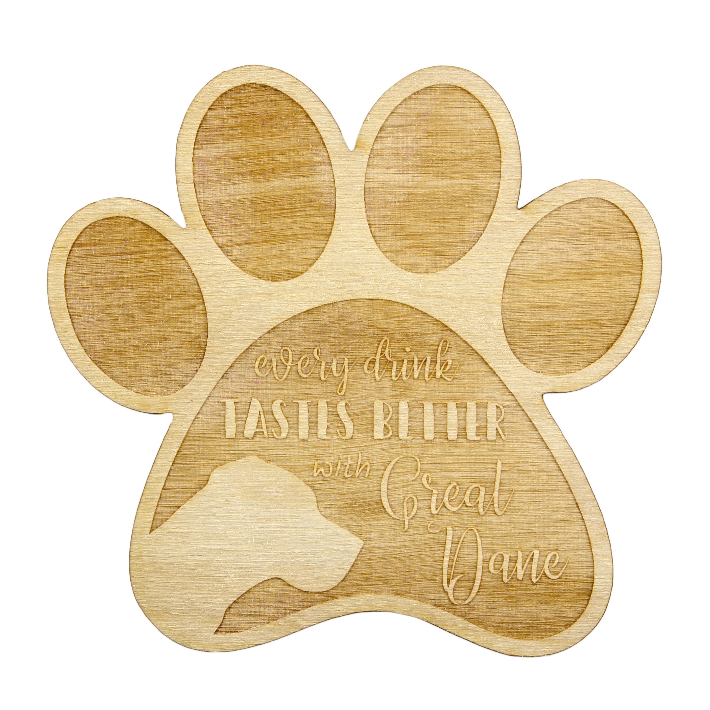 

Great Dane II - Mug coaster, engraved coaster with dog, gift for dog lover by Art-Dog brand