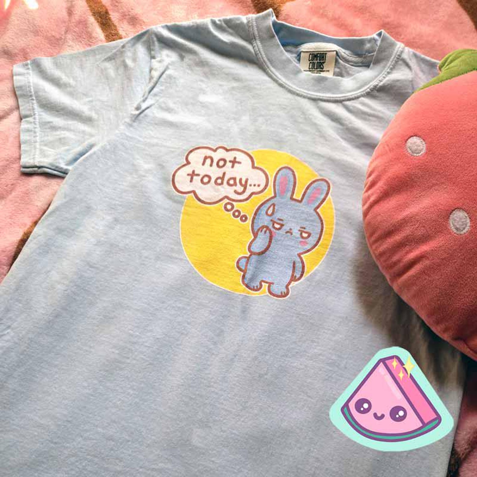 Not Today Bunny Shirt | Pastel Kawaii Tee | Funny Introvert Shirt | Cute Rabbit Shirt 2XL