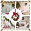 Christmas Door Wreath Mini 5 Inch Bell Bow Wreath Decor Artificial Holiday Garland For Christmas Holiday Fireplace Mantle Porch