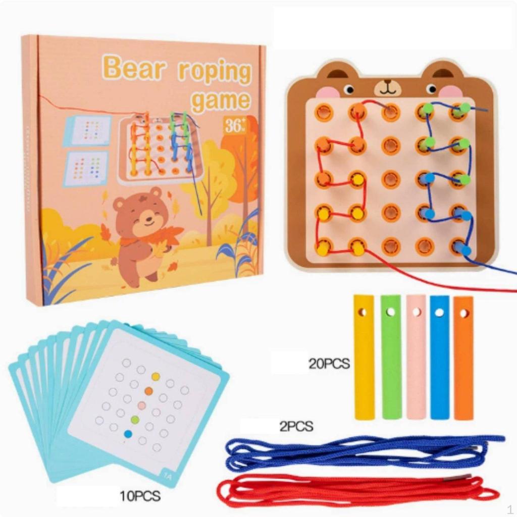 Threading Board HandEye Coordination Fine Motor Skill Toy Focus Training Stringing for