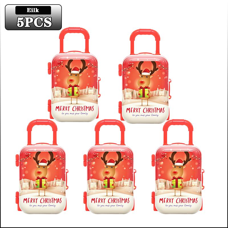 1-20PCS Christmas Mini Trolley Candy Box Cartoon Coin Purse Creative Kids Holiday Gift Box Party Favor Christmas Decoration