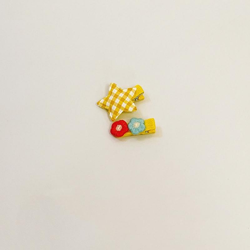 

2 шт./набор Клетчатая звезда Детские заколки для волос Кружевной цветок Детские заколки для волос для девочек Прически Детская BB-клипса Аксессуары для укладки волос