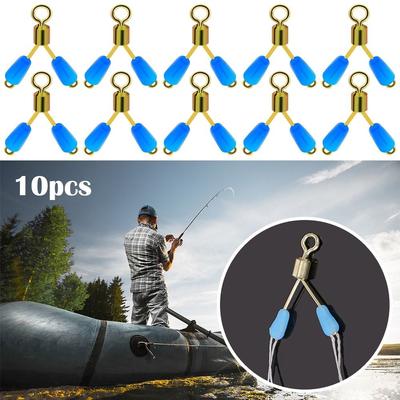 5PCS Hot Swivel Space Bean Double Hooks Contactor Device Fishing Line Space Bifurcation Eight Type
