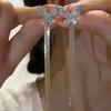 Elegant Zircon-studded Butterfly Golden Tassel Earrings For Women Personalized Daily Accessories Party  Birthday Gifts