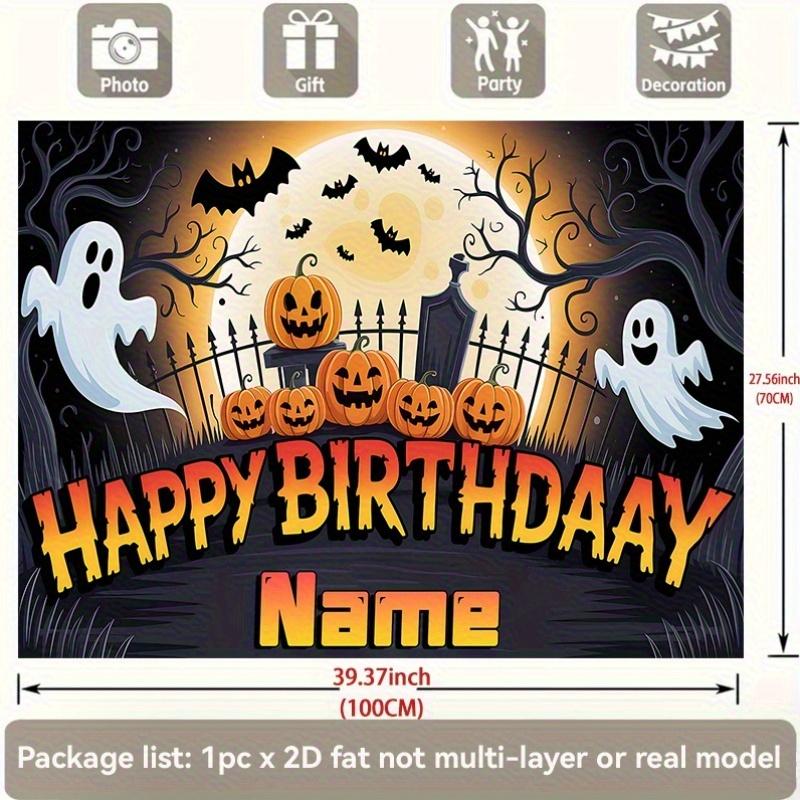 1Pcs Customizable Halloween Jack O Lanterns Bats Decoration Background Halloween Backdrop Decorations For Photo Studio Booth Party
