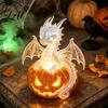 Ambient Lighting for Halloween Party Pumpkin Night Light Resin LED Dragon Tabletop Lamp Witch Collectibles Lovers Hat Black Cat Crow Lamp Home Table
