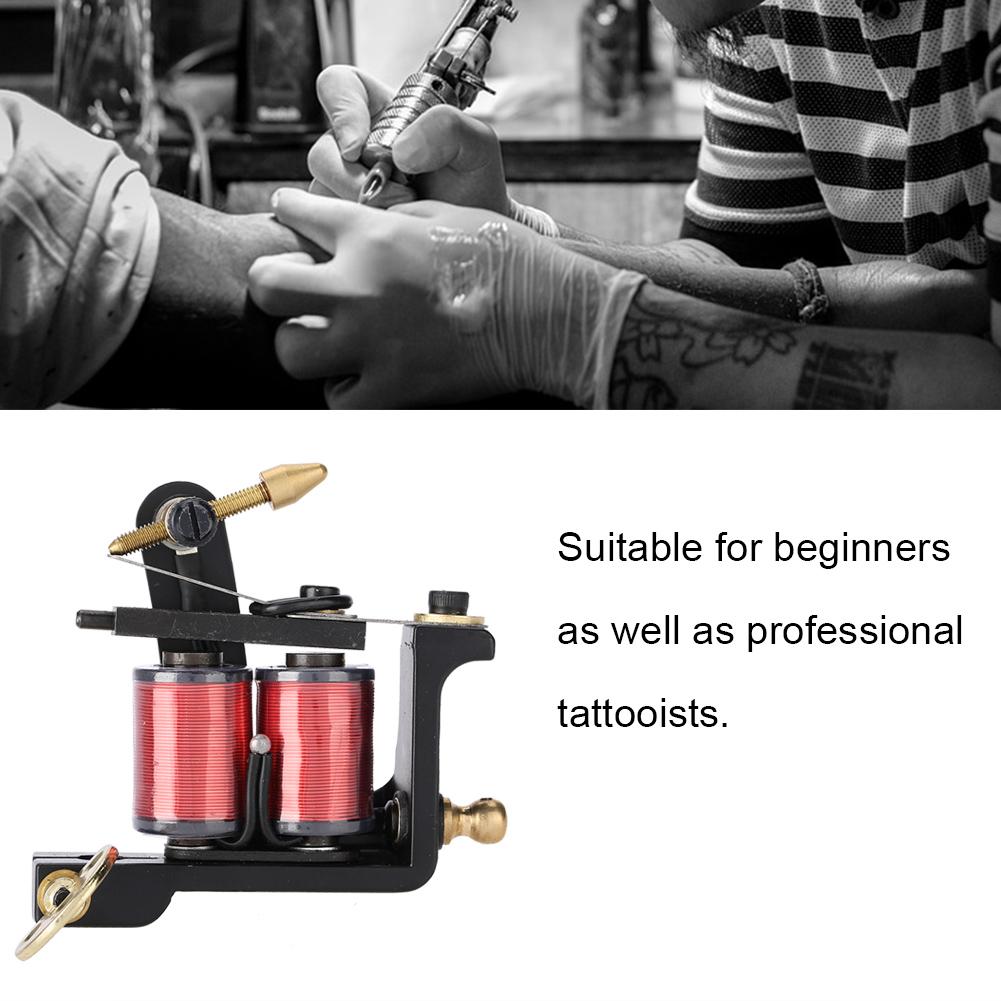 10 Wraps Professional Alloy Tattoo Machine Copper Coils Tattoo Shader Machine  Gun