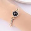12 Zodiac Signs Bracelet for Women, Rose Gold Plated Inlaid Diamond Constellation Bangle, Fashion Couple Jewelry Gift