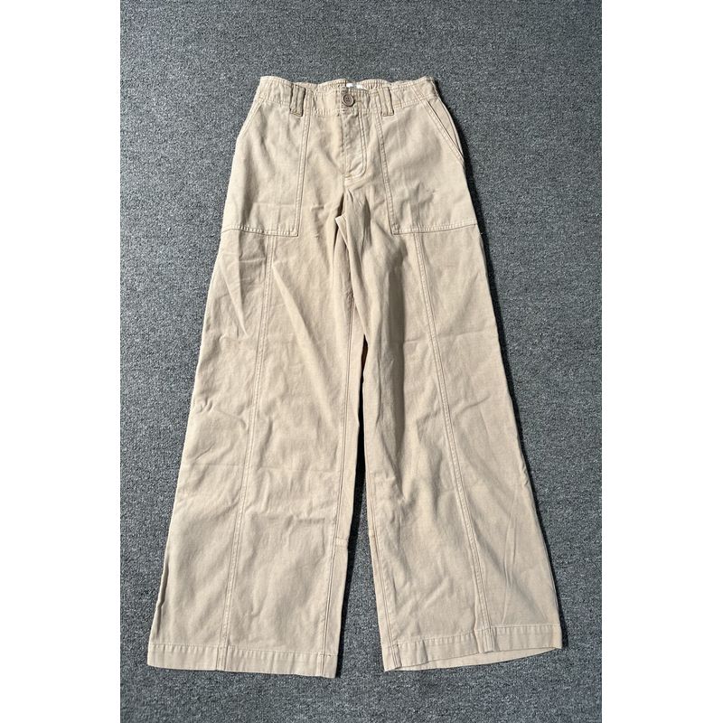 

British Woven Full Cotton Casual Pocket Pants Parka Khaki 38