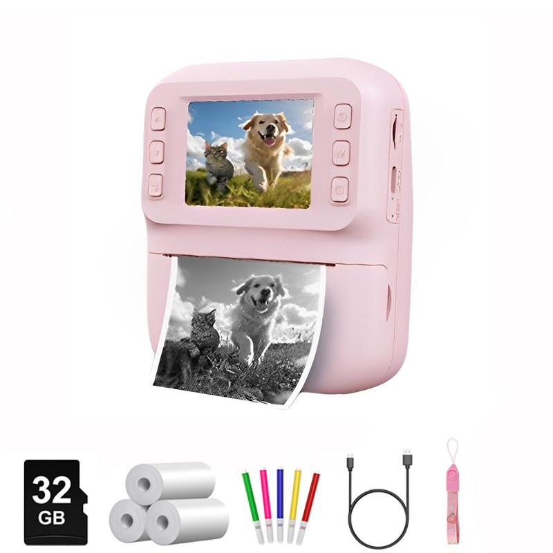 Камера мгновенной печати для детей Детская камера для 6-12 лет 30 МП HD 1080P Цифровая камера Камера для печати на термобумаге Мгновенная печать Standard розовый