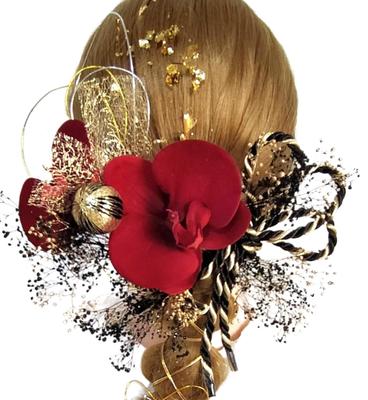 Made In Large High Quality Artificial Phalaenopsis Orchids Preserved High Quality Hair For Wedding Hair Compatible with All Large Gold Japanese